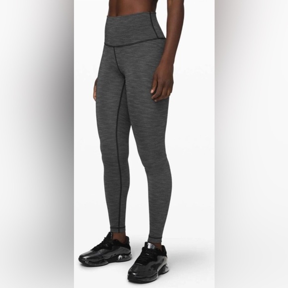 lululemon athletica Pants - Lululemon Wunder Under High-Rise 28” Brushed‎ Heathered Gray/Black sz 0